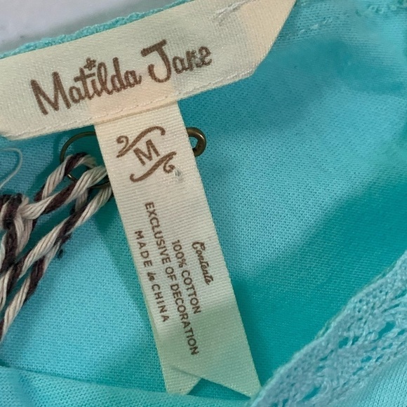 Nwt Matilda Jane Talk To Me Cotton Babydoll Tank Aqua - Picture 4 of 11